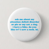 Tekortstoornis humor ronde button 5,7 cm (Voorkant)
