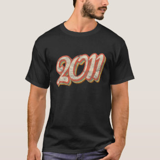  tekst 2011 Tekst 10e verjaardag Retro 10 jaar oud T-shirt
