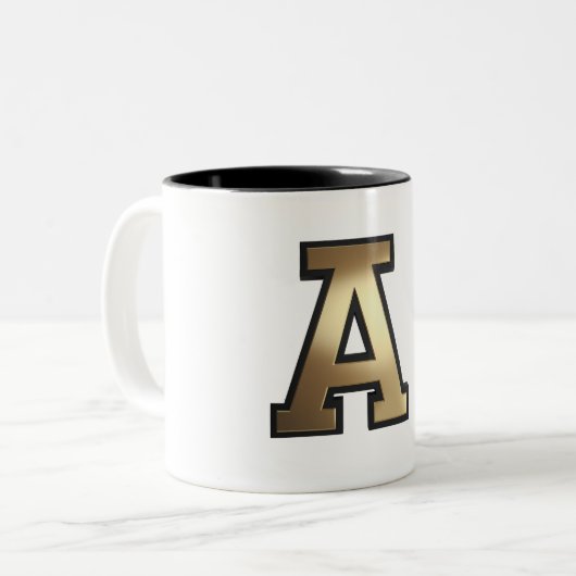Tekst "A" Tweekleurige Koffiemok (Voorkant links)