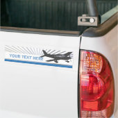 Tekst aanpassen - Lage vleugelvliegtuig Bumpersticker (Op Truck)