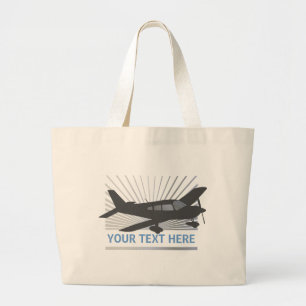 Tekst aanpassen - Lage vleugelvliegtuig Grote Tote Bag