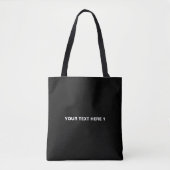 Tekst aanpassen, zwart-wit minimalistisch tote bag (Voorkant)