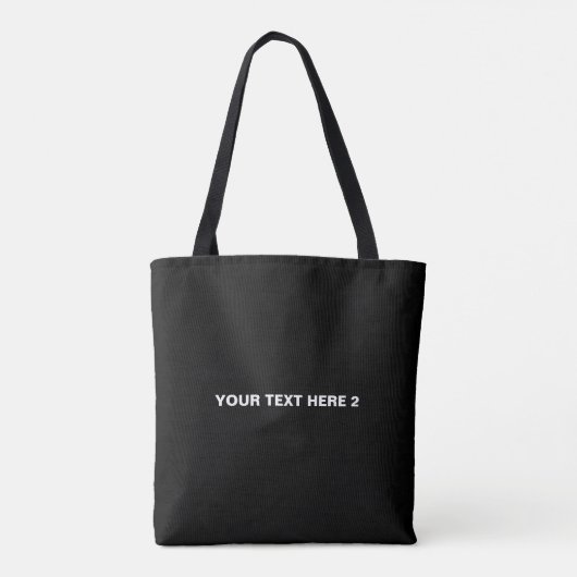 Tekst aanpassen, zwart-wit minimalistisch tote bag (Achterkant)