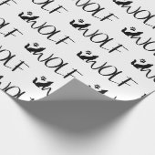 Tekst Art Word Wolf Voetafdrukken Tracks Dier Cadeaupapier (Hoek)
