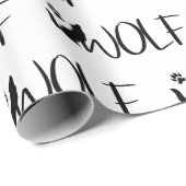 Tekst Art Word Wolf Voetafdrukken Tracks Dier Cadeaupapier (Rol Hoek)
