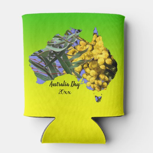 Tekst Australië dag gum lef Wattle bewerken Blikjeskoeler (Achterkant)