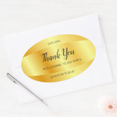 Tekst Bedankt Goud Uitzicht Handgeschreven Sjabloo Ovale Sticker (Envelop)