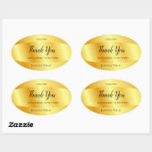 Tekst Bedankt Goud Uitzicht Handgeschreven Sjabloo Ovale Sticker (Vel)