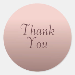 Tekst Bedankt Rose Goud Trend Kleur Sjabloon Ronde Sticker