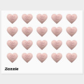 Tekst Bedankt Roze Goud Trend Kleur Sjabloon Hart Sticker (Vel)