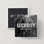 tekst beveiliging zwart marmer Sjabloon Vierkante Button 5,1 Cm (Voorkant /achterkant)