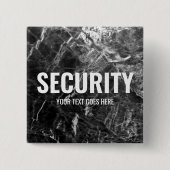  tekst beveiliging zwart marmer Sjabloon Vierkante Button 5,1 Cm (Voorkant)