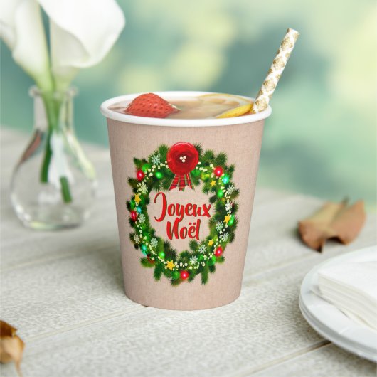 Tekst bewerken Assiette joyeux Noël Papieren Bekers (Insitu)