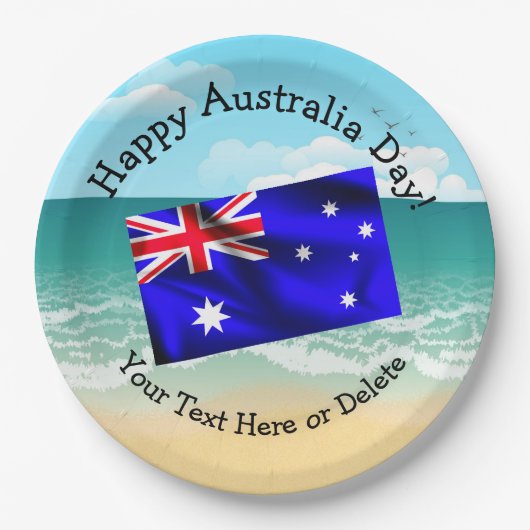 Tekst bewerken die overeenkomt met Australia Day 9 Papieren Bordje (Voorkant)