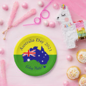 Tekst bewerken die overeenkomt met Australië Dag 7 Papieren Bordje (Feest)