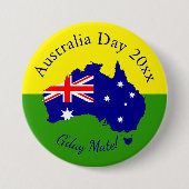 Tekst bewerken die overeenkomt met Australië Day 3 Ronde Button 7,6 Cm (Voorkant)