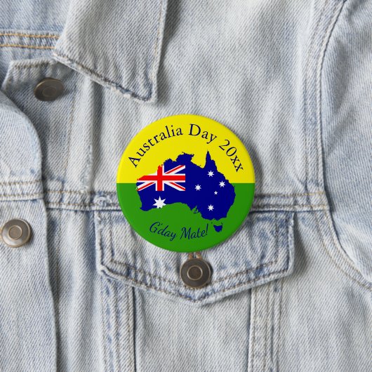 Tekst bewerken die overeenkomt met Australië Day 3 Ronde Button 7,6 Cm (In situ)