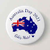 Tekst bewerken die overeenkomt met Australië Day 3 Ronde Button 7,6 Cm (Voorkant)