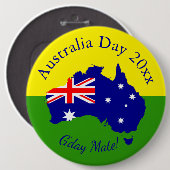 Tekst bewerken die overeenkomt met Australië Day 6 Ronde Button 6,0 Cm (Voorkant /achterkant)