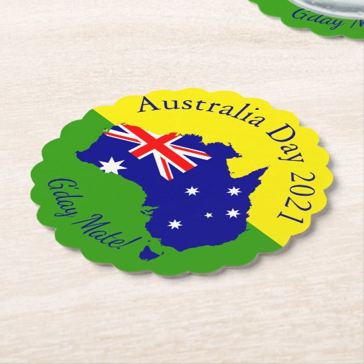 Tekst bewerken die overeenkomt met Australië Day R Kartonnen Onderzetters (Gekanteld)