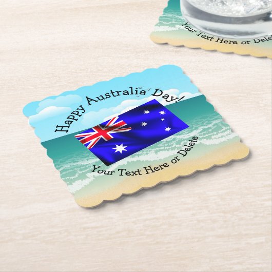 Tekst bewerken die overeenkomt met Australië Day V Kartonnen Onderzetters (Gebogen)