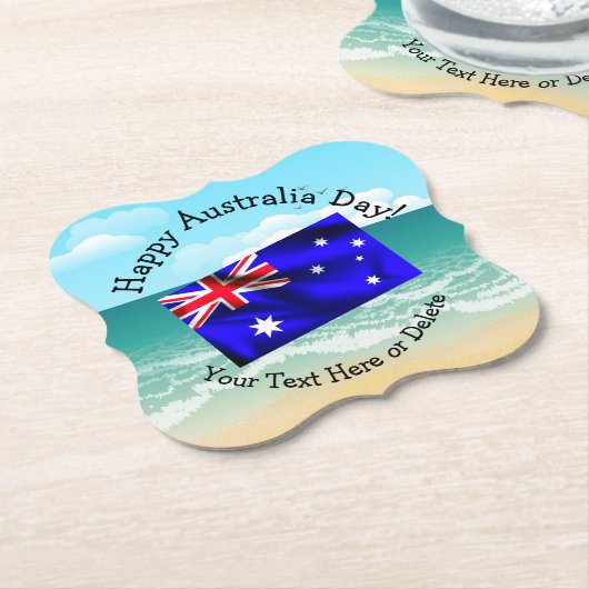 Tekst bewerken die overeenkomt met Australië Day V Kartonnen Onderzetters (Gekanteld)