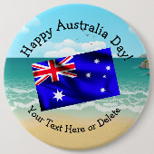 Tekst bewerken die overeenkomt met Australië Day V Ronde Button 6,0 Cm (Voorkant)