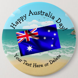 Tekst bewerken die overeenkomt met Australië Day V Ronde Button 6,0 Cm