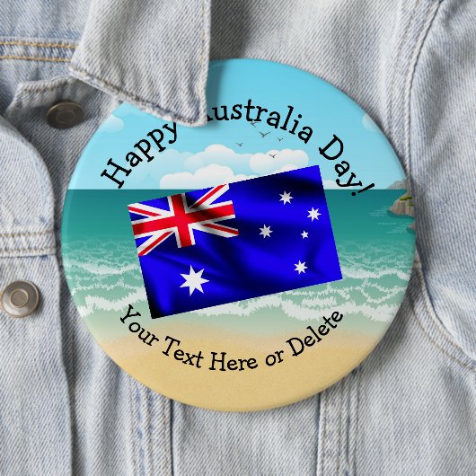Tekst bewerken die overeenkomt met Australië Day V Ronde Button 6,0 Cm (In situ)