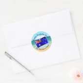 Tekst bewerken die overeenkomt met Australië Day V Ronde Sticker (Envelop)