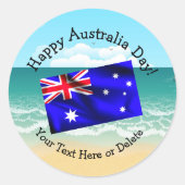 Tekst bewerken die overeenkomt met Australië Day V Ronde Sticker (Voorkant)