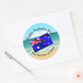 Tekst bewerken die overeenkomt met Australië Day V Ronde Sticker (Envelop)