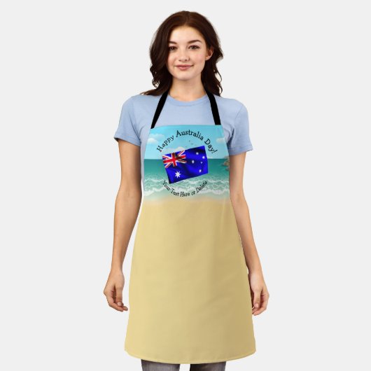Tekst bewerken die overeenkomt met Australië Day V Schort (Gedragen)