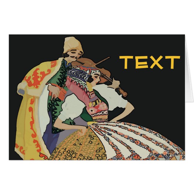 Tekst bewerken met zigeuner Violin (Voorkant Horizontaal)