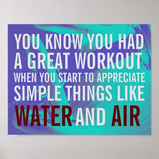 Tekst blauwe achtergrond fitnessmotivatie poster (Voorkant)