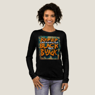 Tekst "blijf trainen tot de riem zwart wordt" Tri-Blend shirt