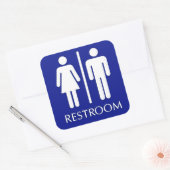 Tekst bord uniseks toilet vierkante sticker (Envelop)