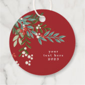 Tekst Botanische Bloemen Kerstmis Traditioneel Roo Bedankjes Labels (Achterkant)