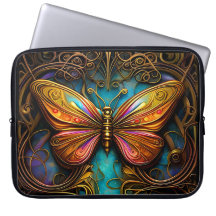 Tekst Bronze Butterflies op Aqua Blue