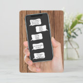 Tekst Bubbels voor Verjaardagsfeest Uitnodigen Kaart (Staand voorkant)