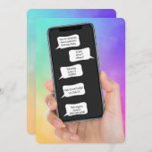 Tekst Bubbels voor Verjaardagsfeest Uitnodigen Kaart (Voorkant / Achterkant)