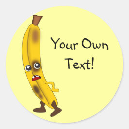 tekst Cartoon Banana Ronde Sticker