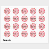 Tekst Dankjewel Pioenrozen Ronde Sticker (Vel)