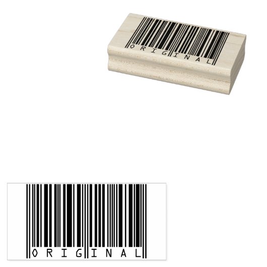 Tekst Design Barcode ORIGINEEL Rubber Stempel (Gestempeld)