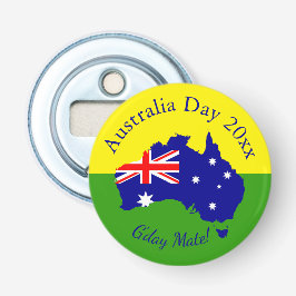 Tekst die overeenkomt met Australië-dag bewerken Button Flesopener