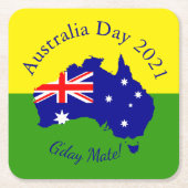 Tekst die overeenkomt met Australië-dag bewerken Kartonnen Onderzetters (Voorkant)