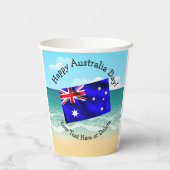 Tekst die overeenkomt met Australië-dag bewerken Papieren Bekers (Achterkant)