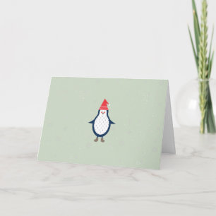 Tekst EDITABLE van de Douane van Pinguin van Feestdagen Kaart