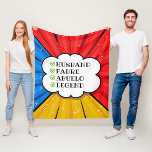 TEKST Eisband Padre Abuelo Legend Comic wijzigen Fleece Deken