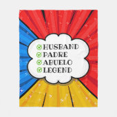 TEKST Eisband Padre Abuelo Legend Comic wijzigen Fleece Deken (Voorkant)